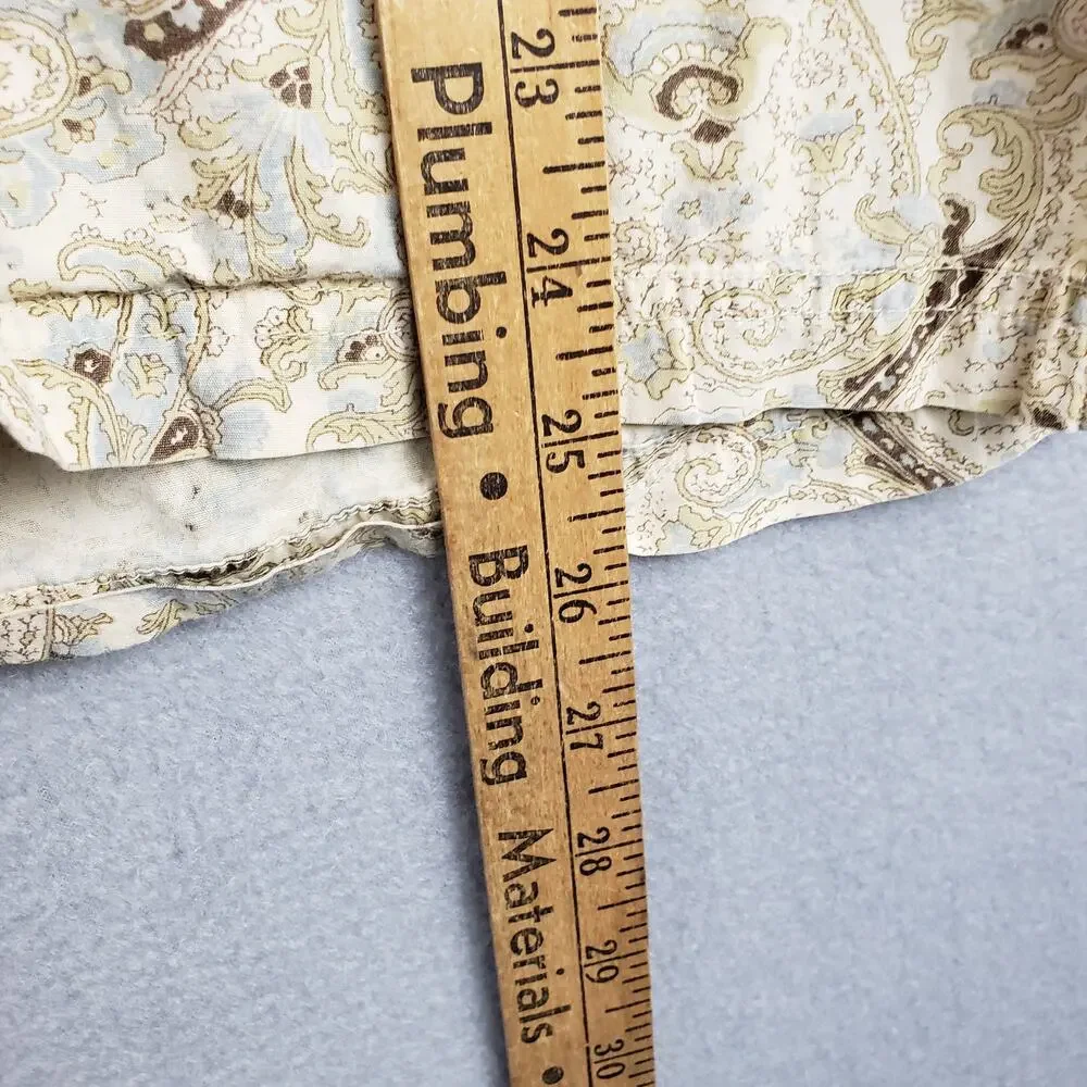 Pottery Barn Size S Pajama Set Beige Paisley Neutral Rustic Timeless‎ Loungewear